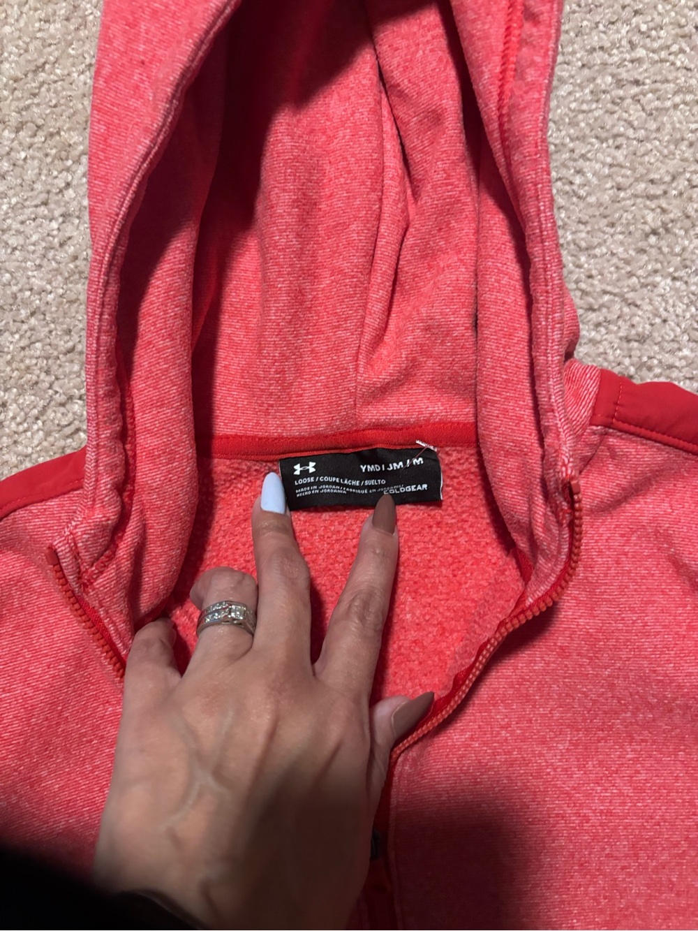 Under Armour Women’s Coral Pink Lightweight Hoodie Jacket